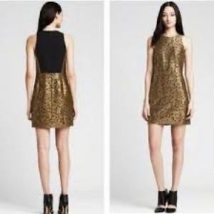 Banana Republic gold lacs shift dress size 4 Petit